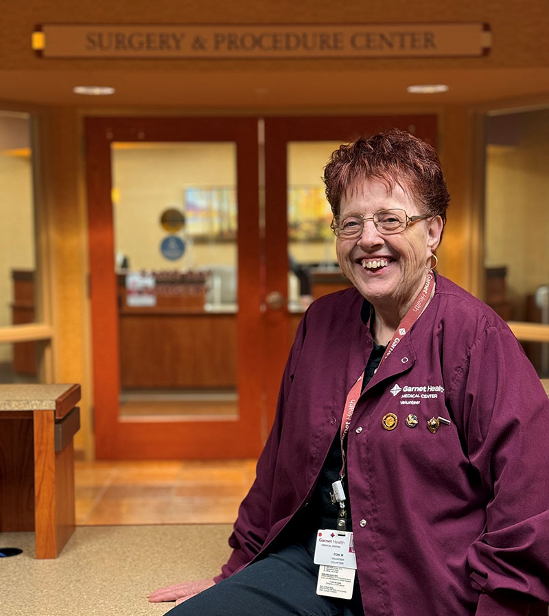 Toni McGibbon, dedicated Garnet Health Medical Center volunteer.