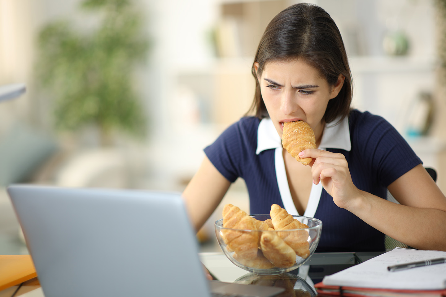 woman stress eating